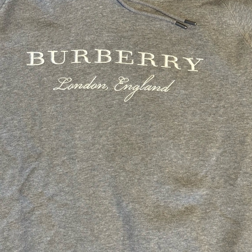 Burberry Gray Logo Hoodie Sweatshirt Pullover Unisex XL Holiday Gift Ready - Picture 4 of 7